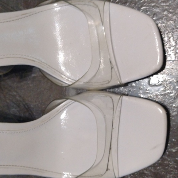 Zara White clear PVC sling back sandal heel size 35 - Picture 3 of 11